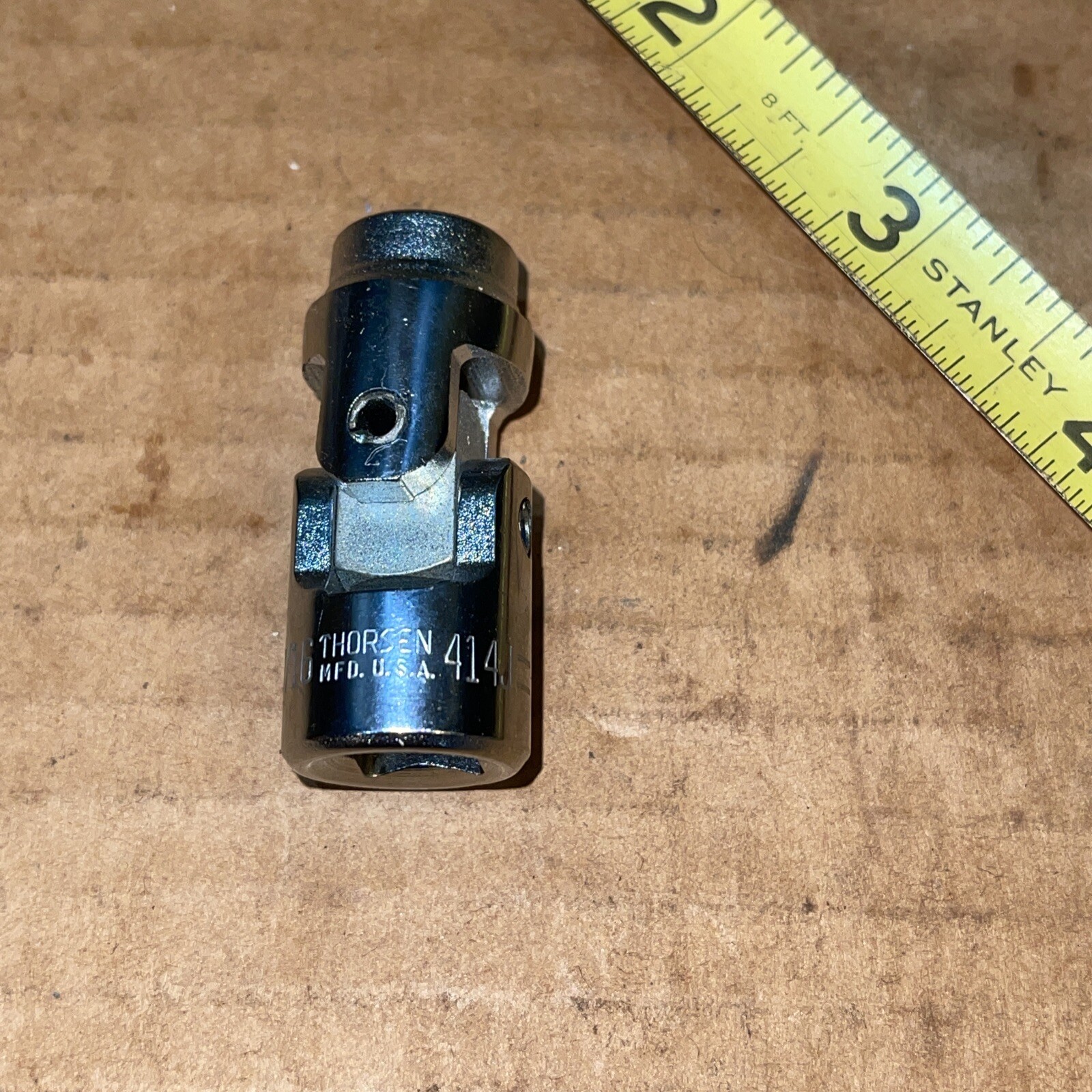 NOS Thorsen USA 414J 7/16 in SAE 3/8 Drive 12 Point wobble Swivel Socket