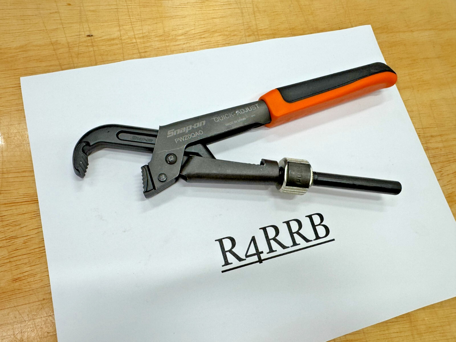 Snap-on Tools NEW ORANGE 8-5/8″ Soft Grip Quick Adjust Pliers Wrench PWZ0QAO