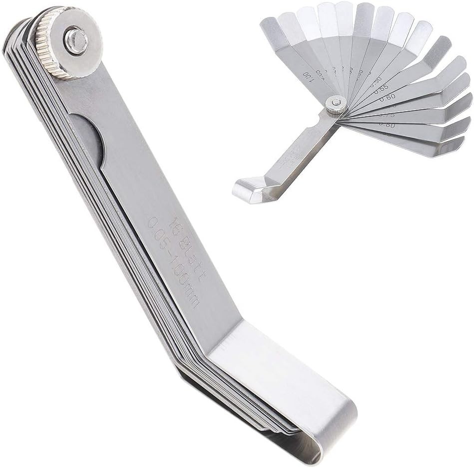 16-Piece Curved Steel Filler Gauge Tool – Essential for Woodworking Measurements