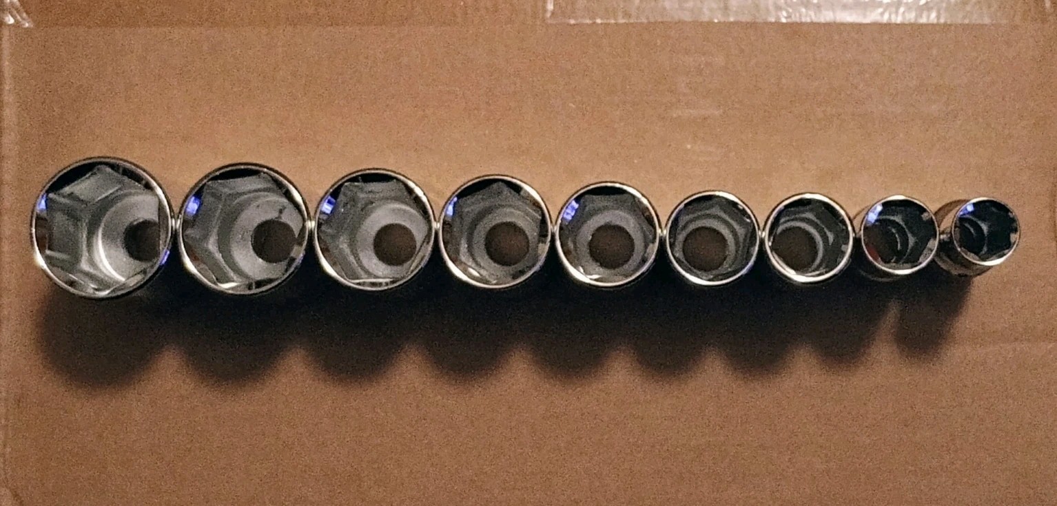 CHANNELLOCK 9 Piece SAE 6 Point Deepwell Socket Set For 3/8″ Inch Drive