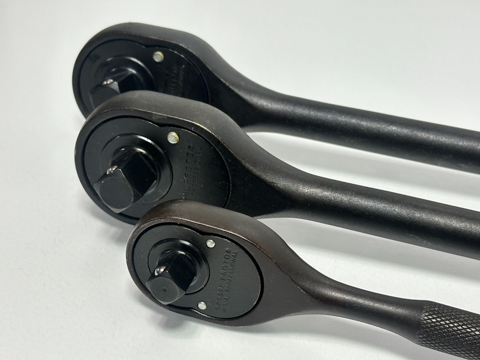NEW Proto Tools USA 3pc Black Industrial Finish Ratchet Set, 3/8″ & 1/2″ Drive