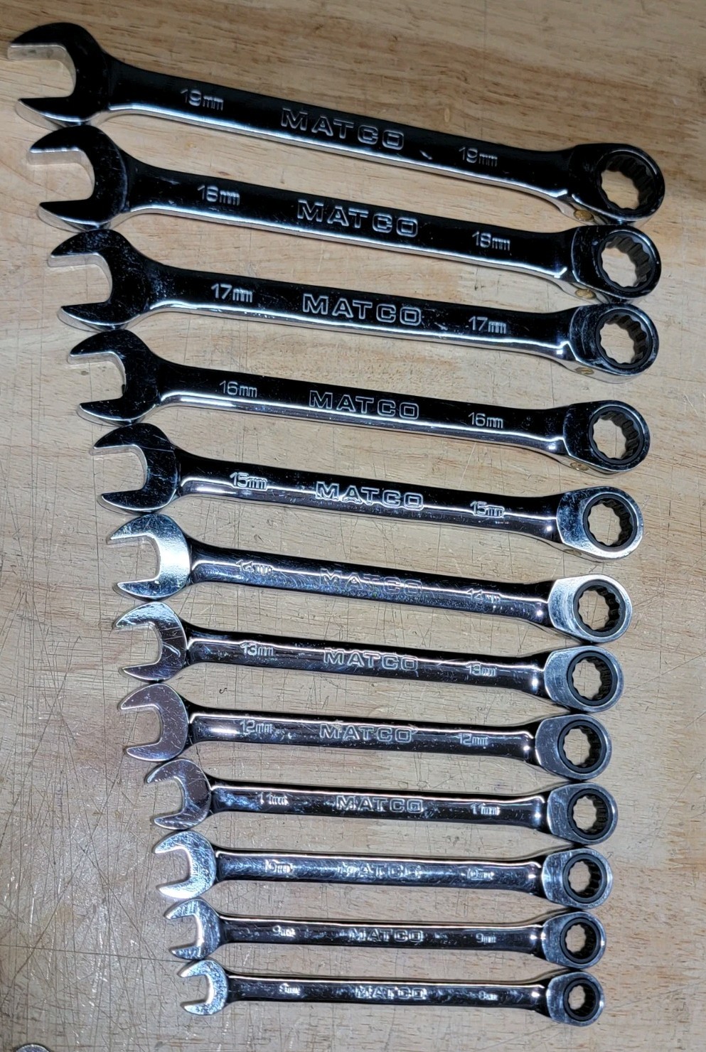 MATCO TOOLS RATCHETING WRENCH SET 12PC 8mm – 19mm 7GRC8M2 – 7GRC19M2 METRIC