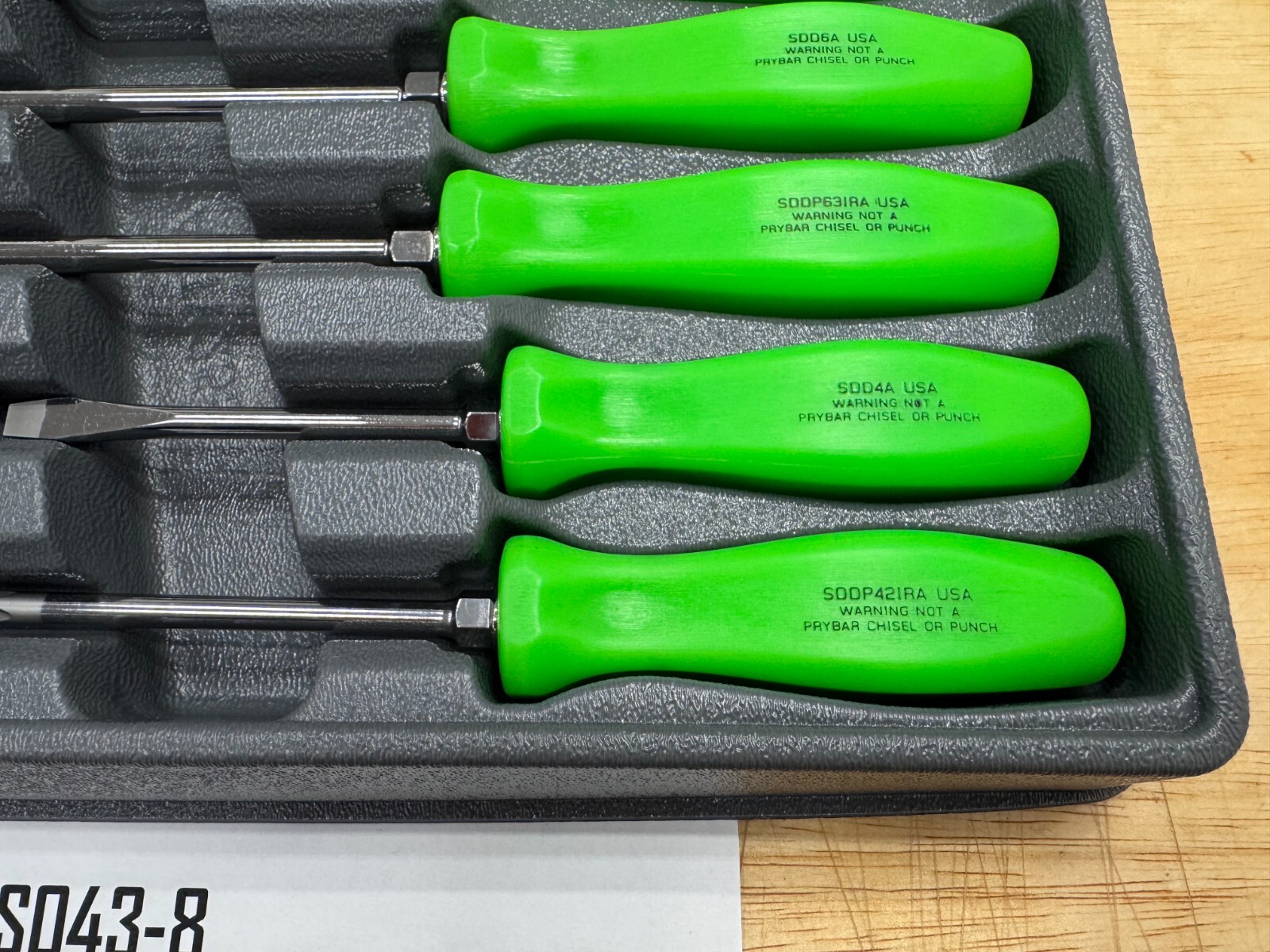 Snap-on Tools RARE RACING GREEN 7pc Hard Grip Combo Screwdriver Set SDDX70ARG