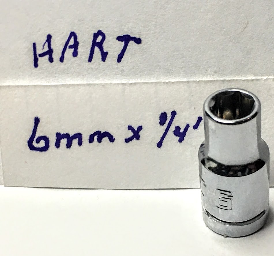 Hart 6 mm x 1/4″  Standard Socket Chrome 6 Pt Free USA Shipping