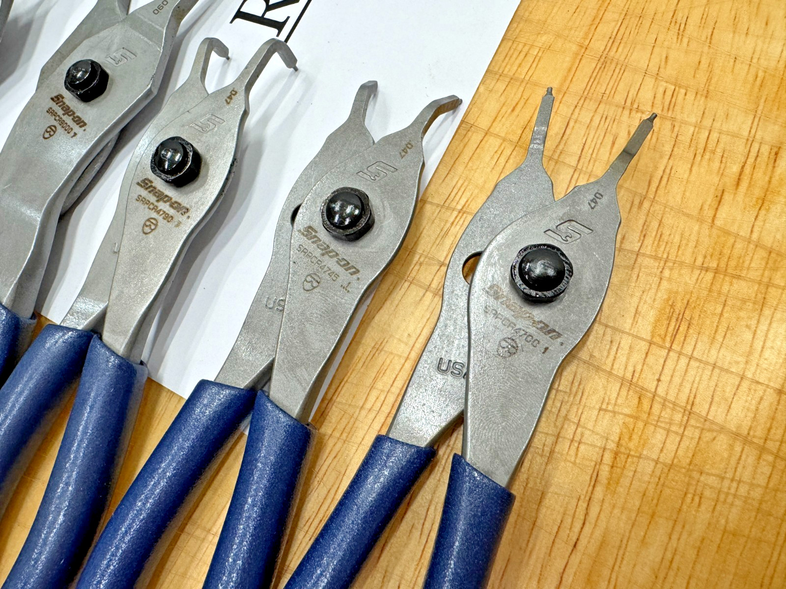 Snap-on Tools USA NEW RARE POWER BLUE 12PC MASTER Snap Ring Plier Set SRPCR112MB