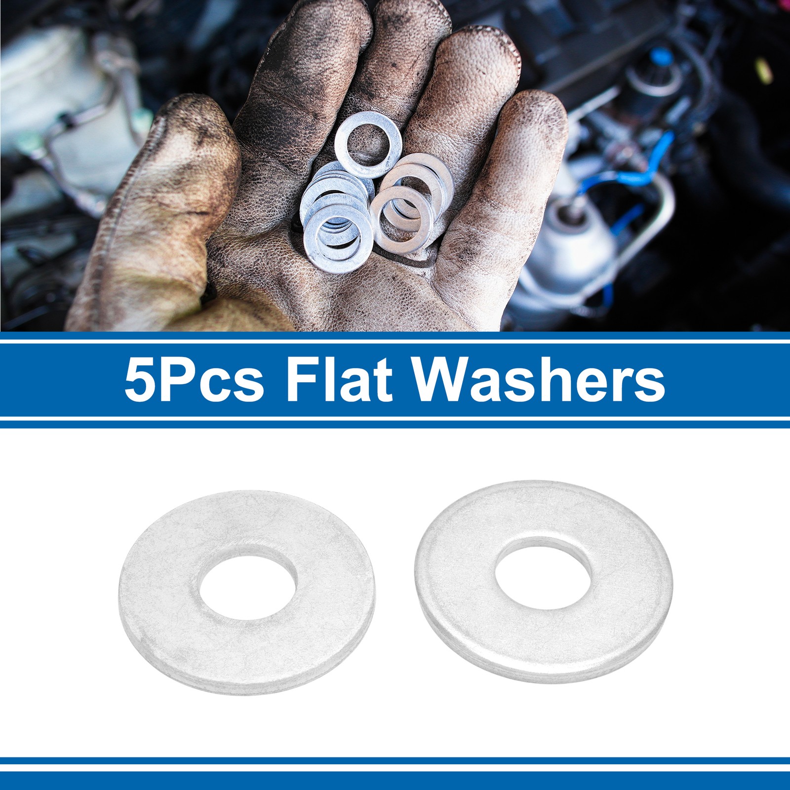 For universal flat washers 25mm ID 67.5mm OD silver steel 5pcs