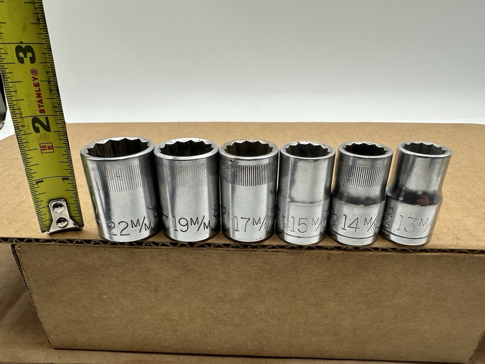 CRAFTSMAN 6pc SOCKET SET 22MM-19-17-15-14-13 1/2″ DR 12.PT – VV Series USA MADE
