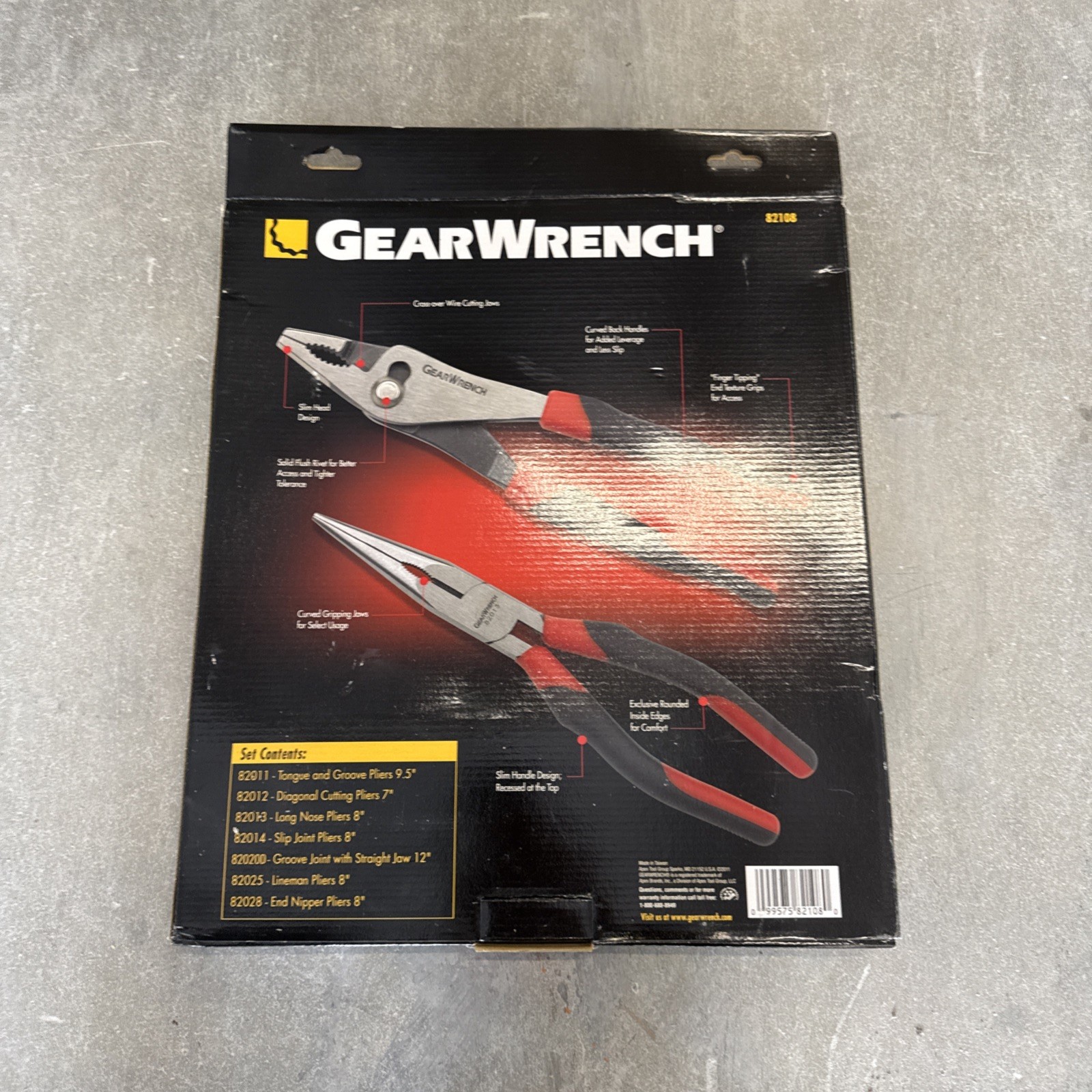 GEARWRENCH 82204C – 6 Pc. Pitbull Dual Material Mixed Plier Set