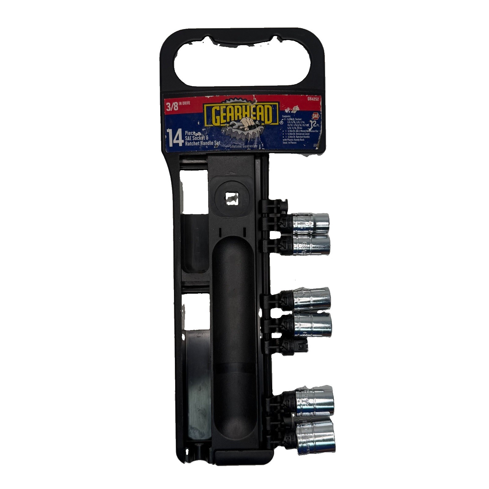 GearHead 3/8″ Drive 12 Point SAE Socket Set 6 Pc 7/16″ to 3/4″
