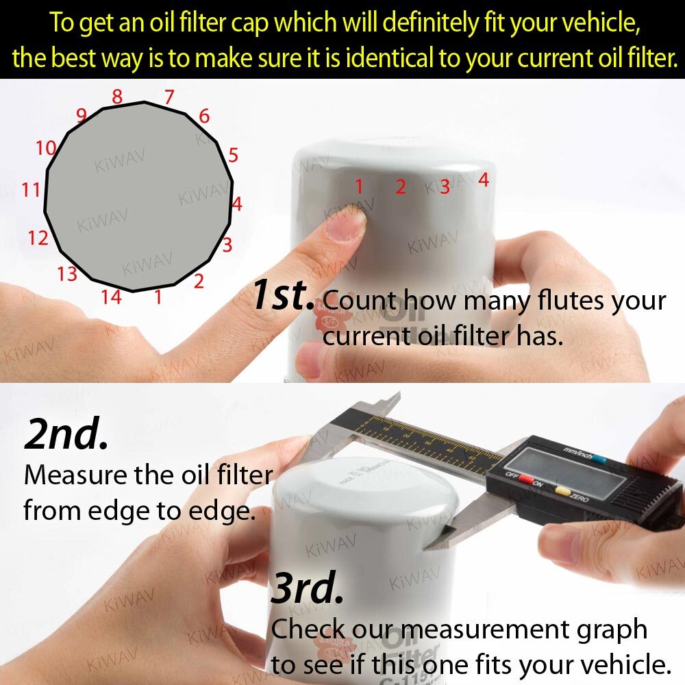 KiWAV cap wrench fits Suzuki oil filter 68 mm x 14 flutes ε