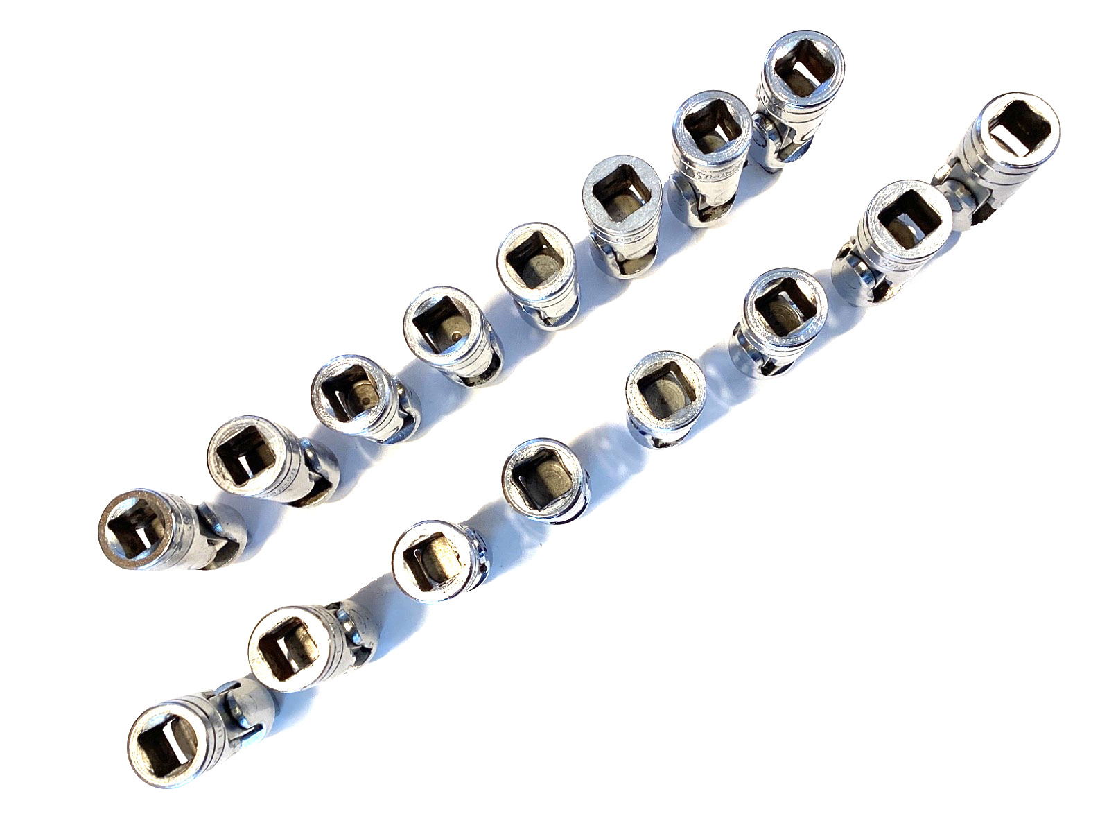 Snap On USA 1/2” Drive Universal Joint Chrome Swivel Socket Adapter 8L And S8