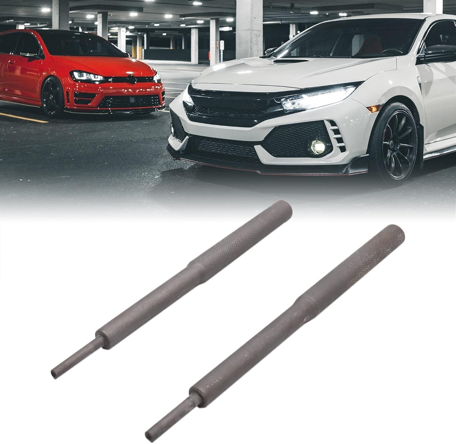 2pcs Dark Gray Universal Valve Guide Remover Grinding Stick Lapping Tool for Car