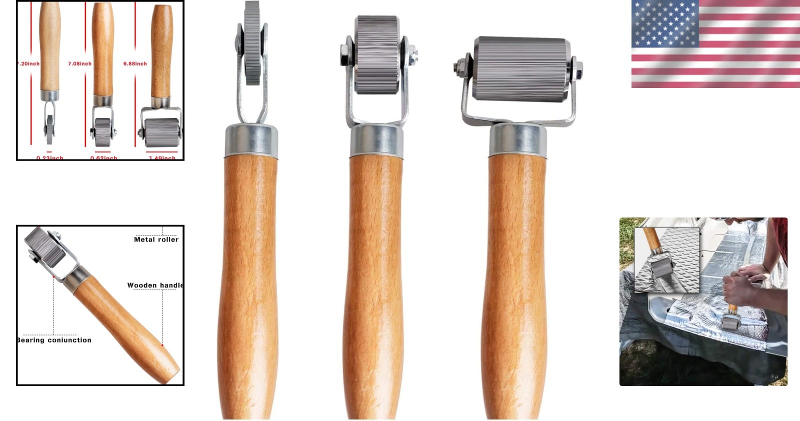 Efficient Soundproofing Rolling Tool Set for Cars – 3 PCS Installation Kit