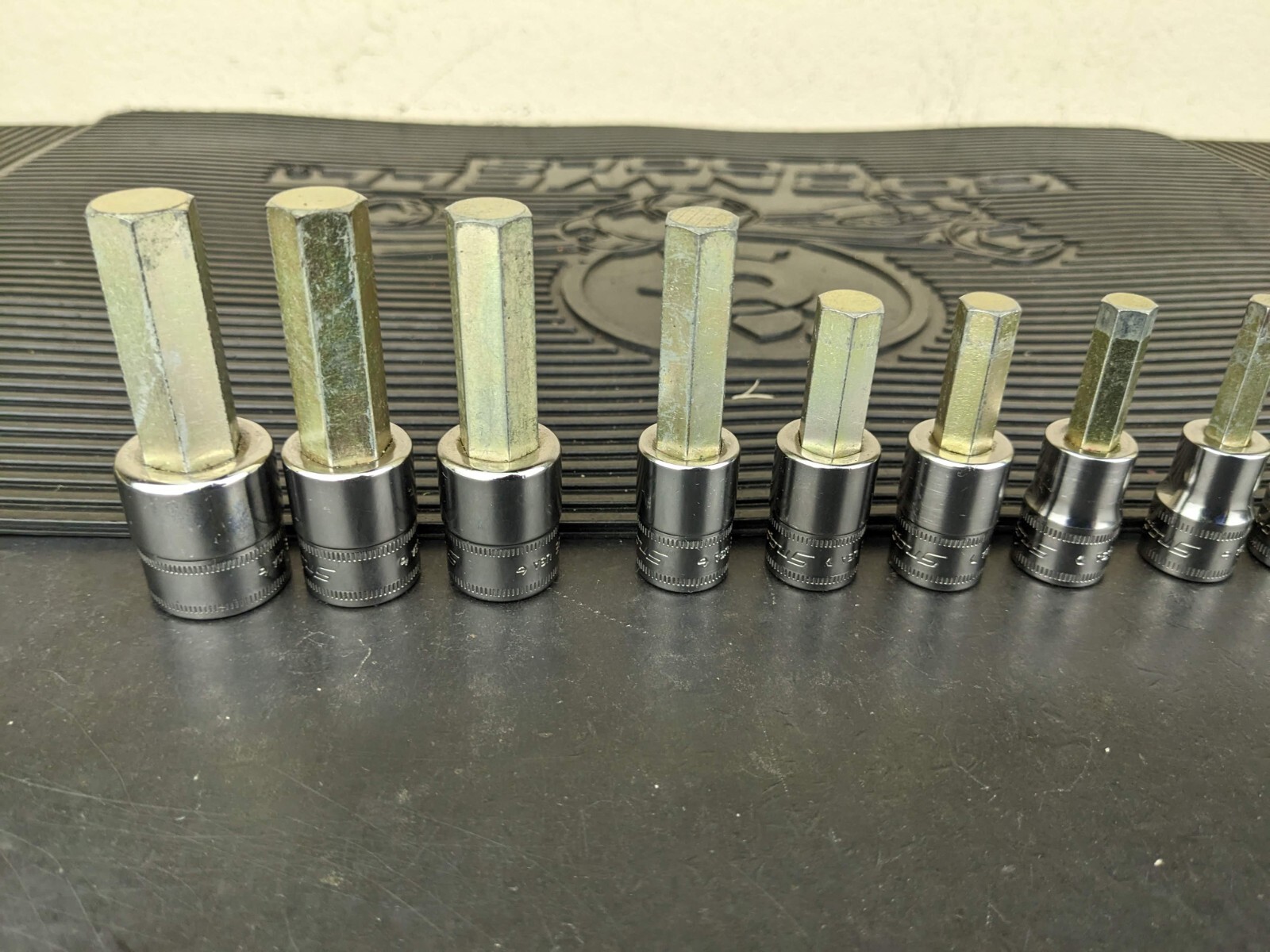 #be219 Snap-On 11pc Metric Hex Allen Socket Set 3/8″ Drive 4mm to 14mm 211EFAMY