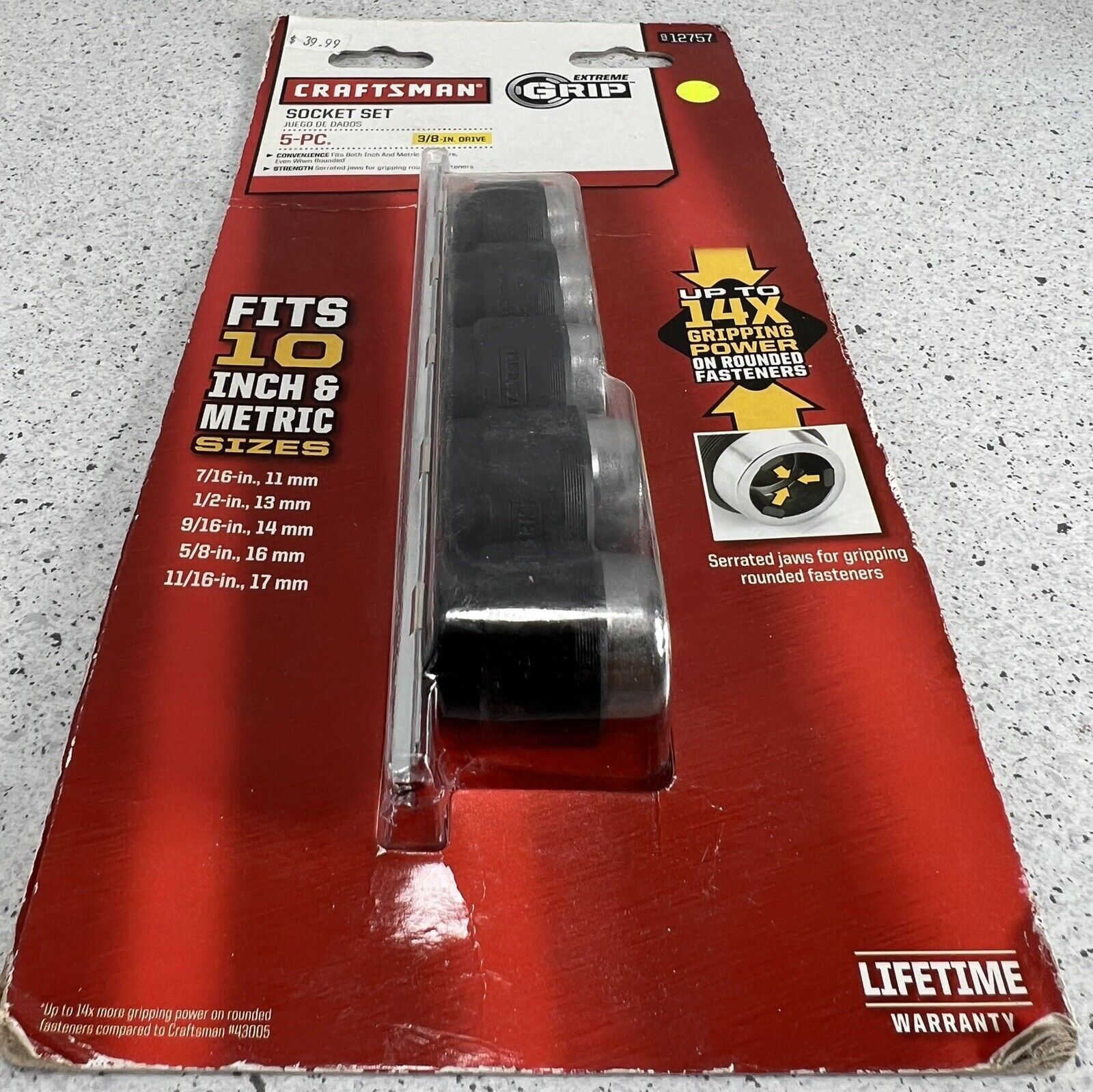 Craftsman 5 piece Extreme Grip Socket set, NIB