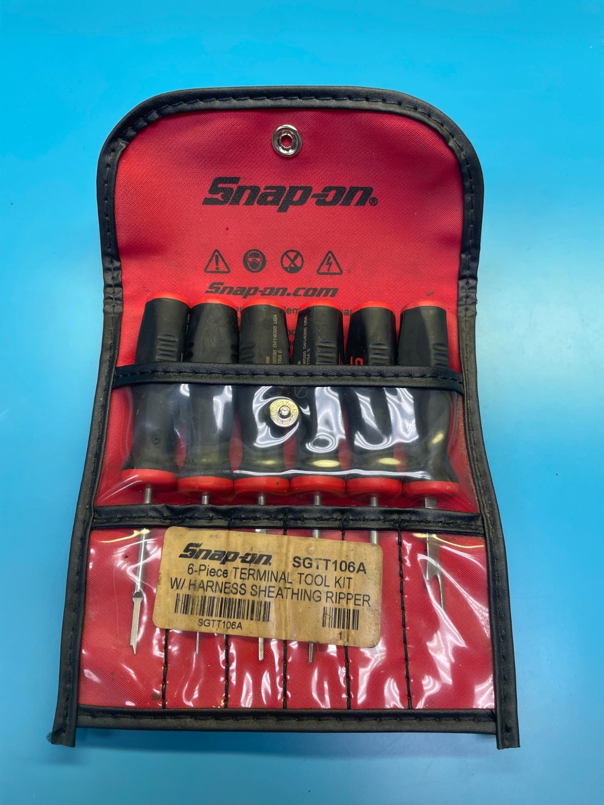 Snap-on SGTT106A 6-Piece Terminal Tool Kit with Harness Sheathing Ripper, Comple