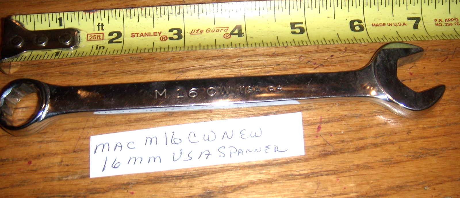 MAC # M16CW 16MM CHROME 12 POINT COMBO SPANNER WRENCH USA FREE SHIP