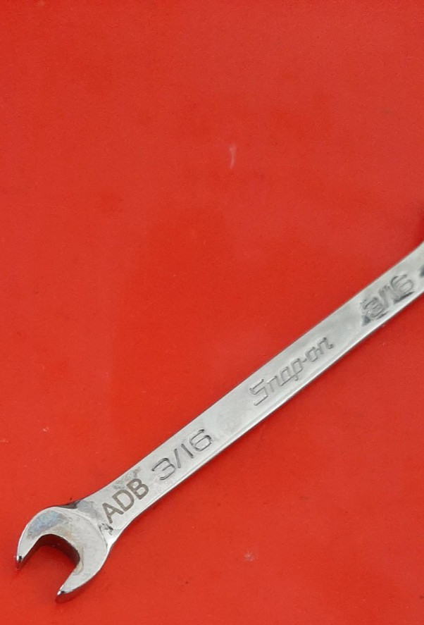 Snap-on Tools 3/16″ 15°/60° Offset Open-End Ignition Wrench DS1212A ENGRAVED 325