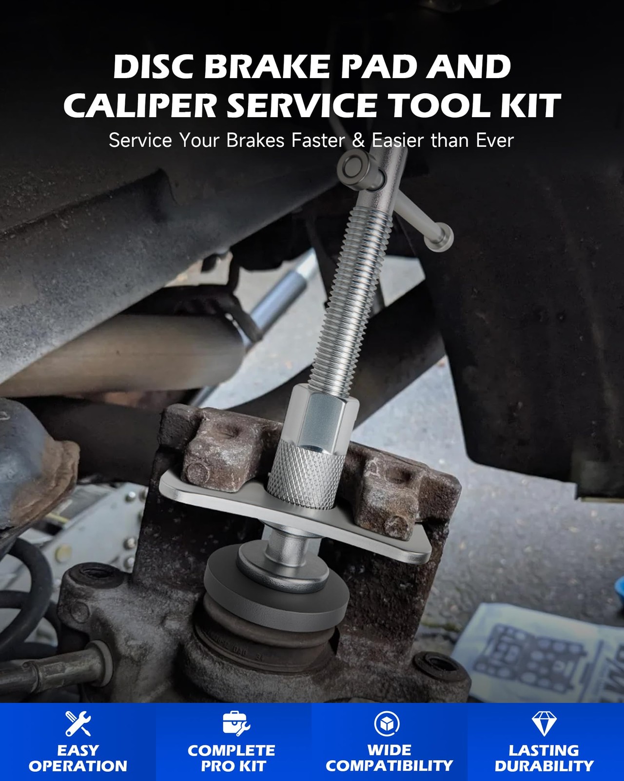 24pc Brake Caliper Compression Tool Set, Heavy Duty Brake Piston Compressor T…