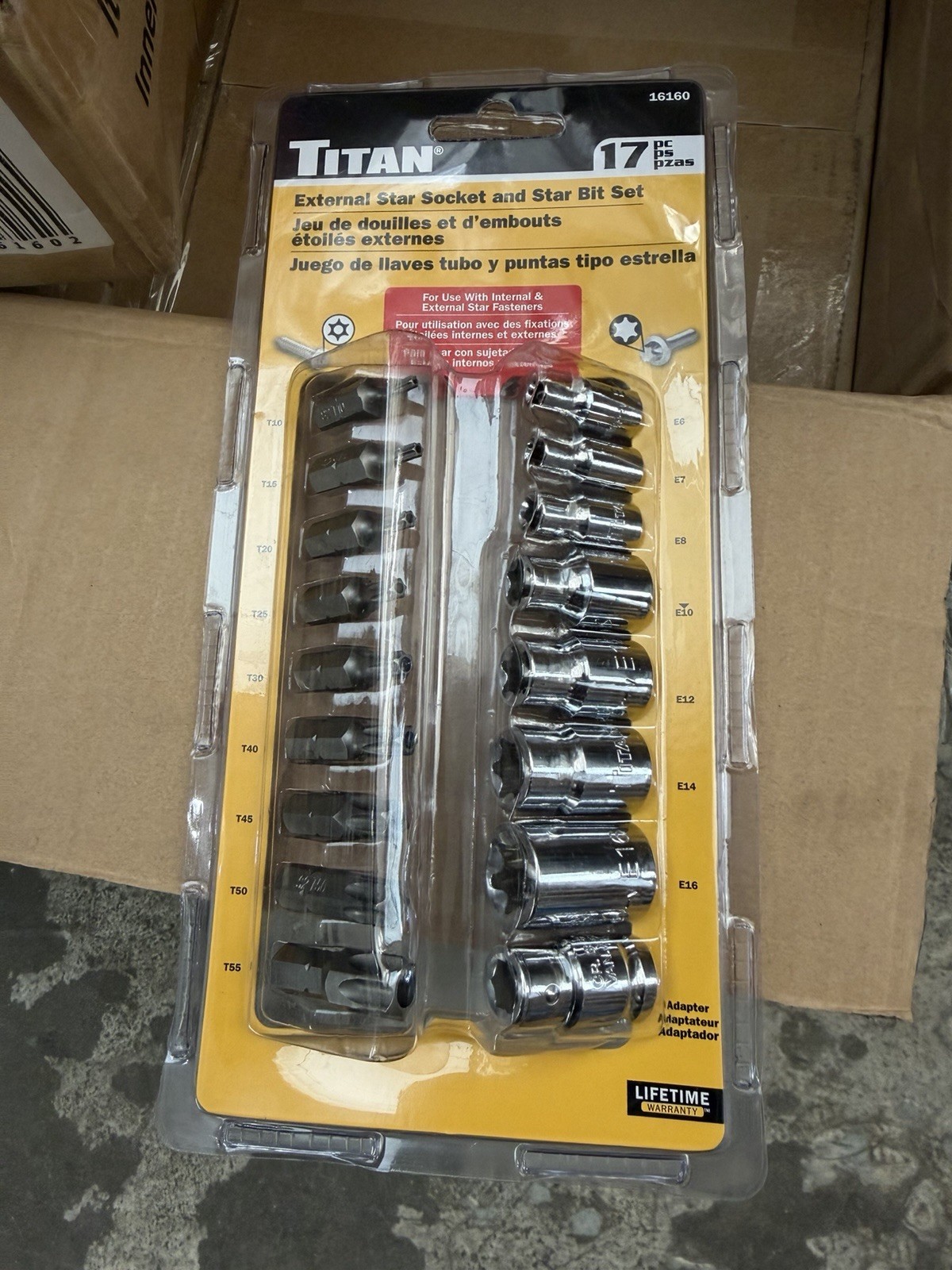 Titan 16160 17pc 3/8″ and 1/4″ Dr External Torx Socket & Torx Bit Set SHIPS FREE