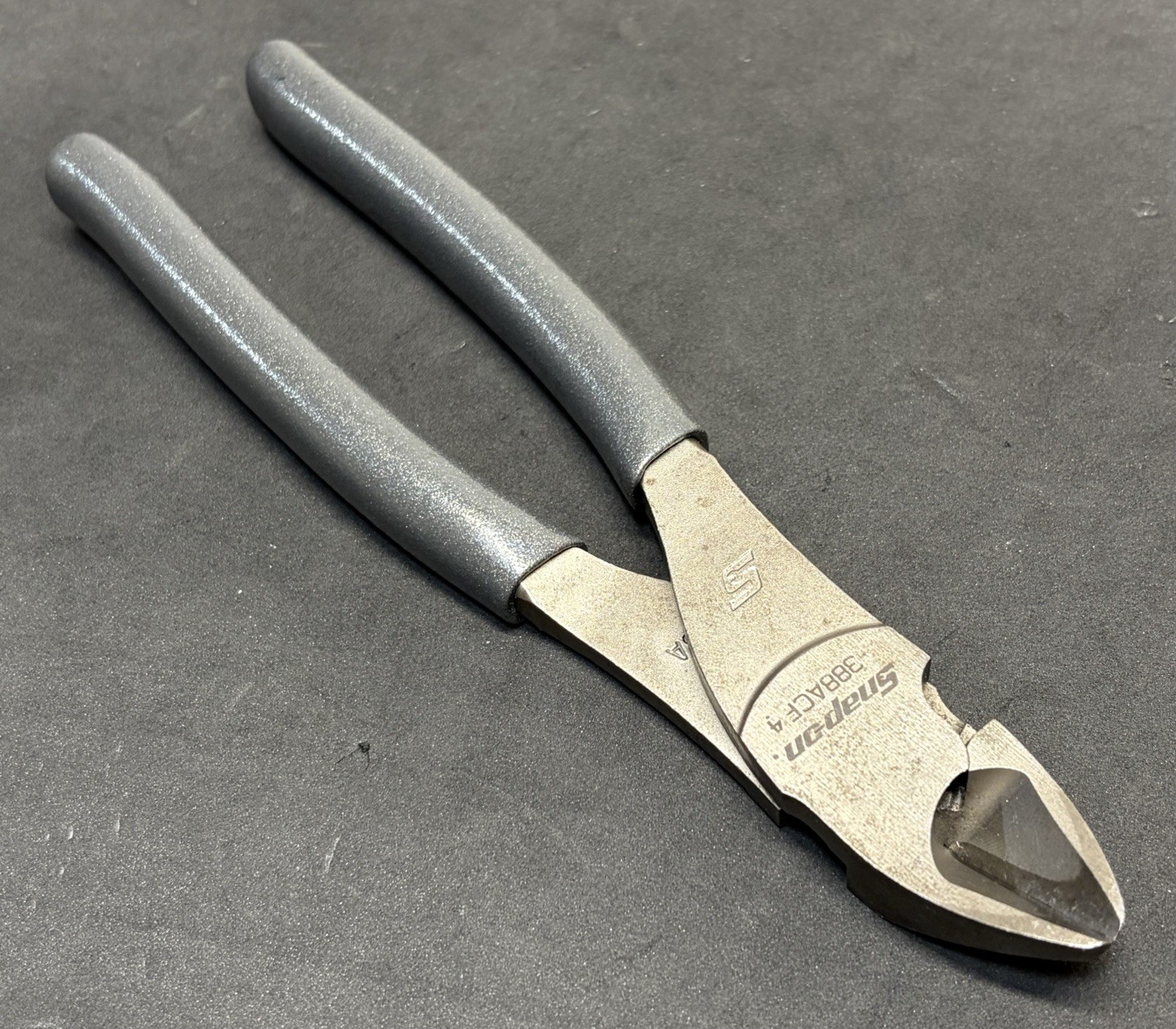 Snap On METALLIC GREY Talon Grip 8” High Leverage Diagonal Side Cutters 388ACF