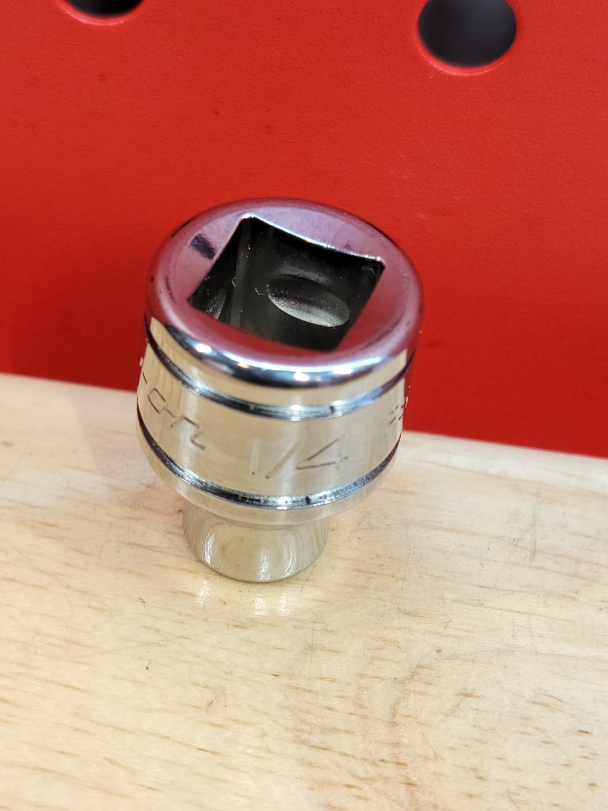 Snap-on FS081 1/4″ Shallow 3/8″ Drive SAE 6-Point Chrome Socket USA NOS