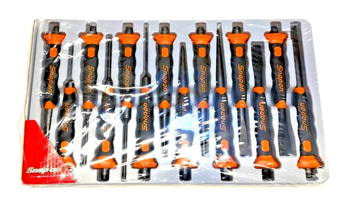 Snap-on Orange 14pc Soft Grip Punch & Chisel Set PPCSGL714O NEW SEALED