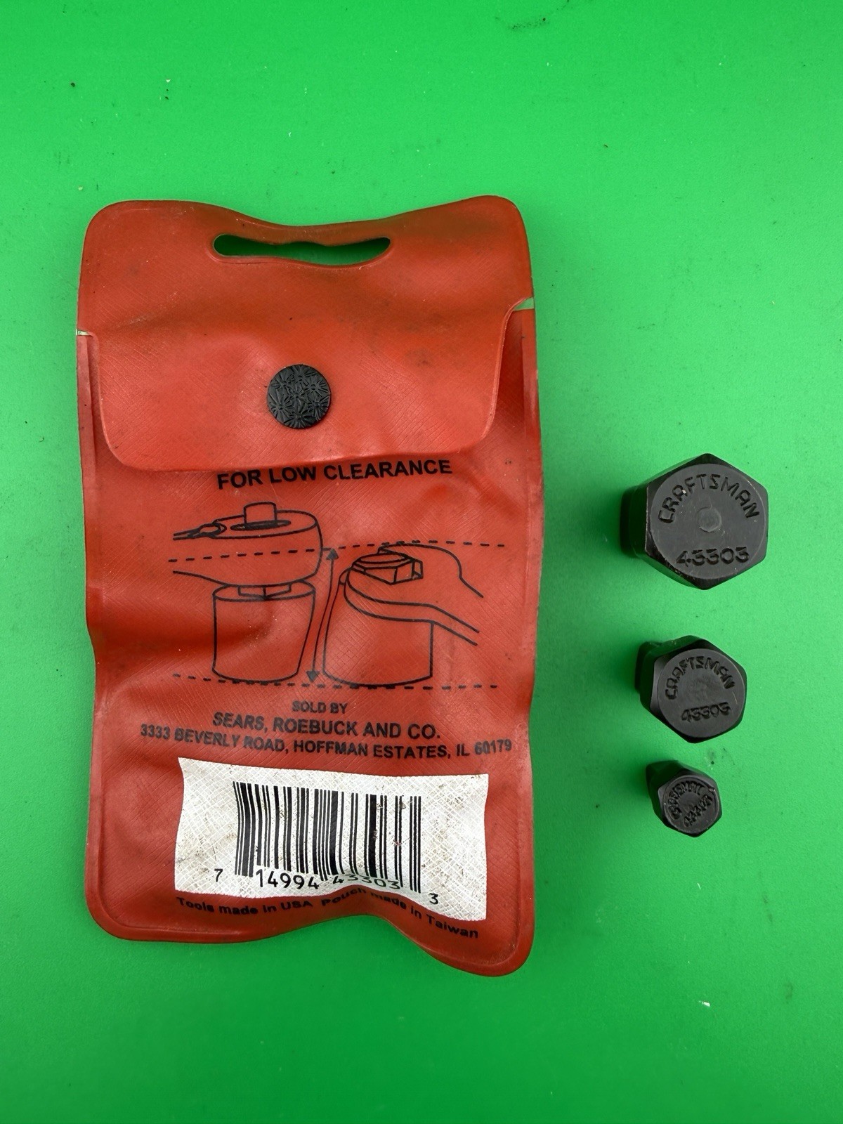 Sears Craftsman Vintage NOS 3pc Socket Cap Set 43303