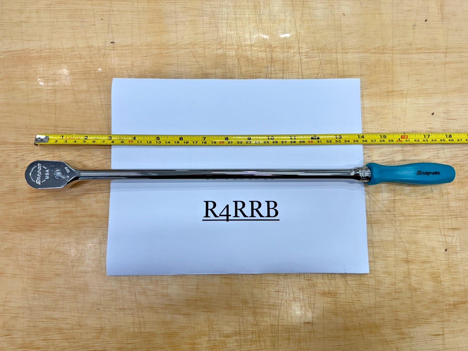 Snap-on Tools USA RARE TEAL 3/8 Drive Hard Grip Extra Long Ratchet FHLLD80TL NOS