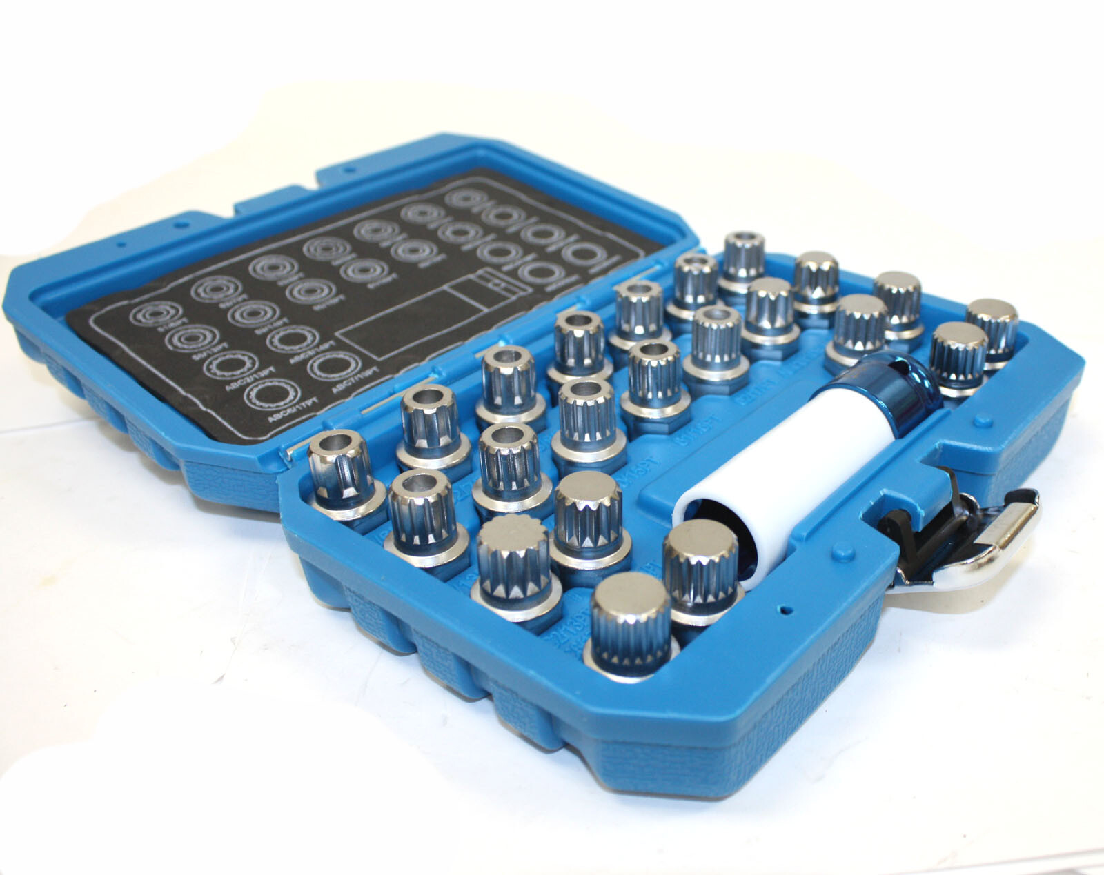 23Pcs Wheel Lock Lug Nut Spline Remover Socket Set Anti Theft Wheel Key VAG Golf