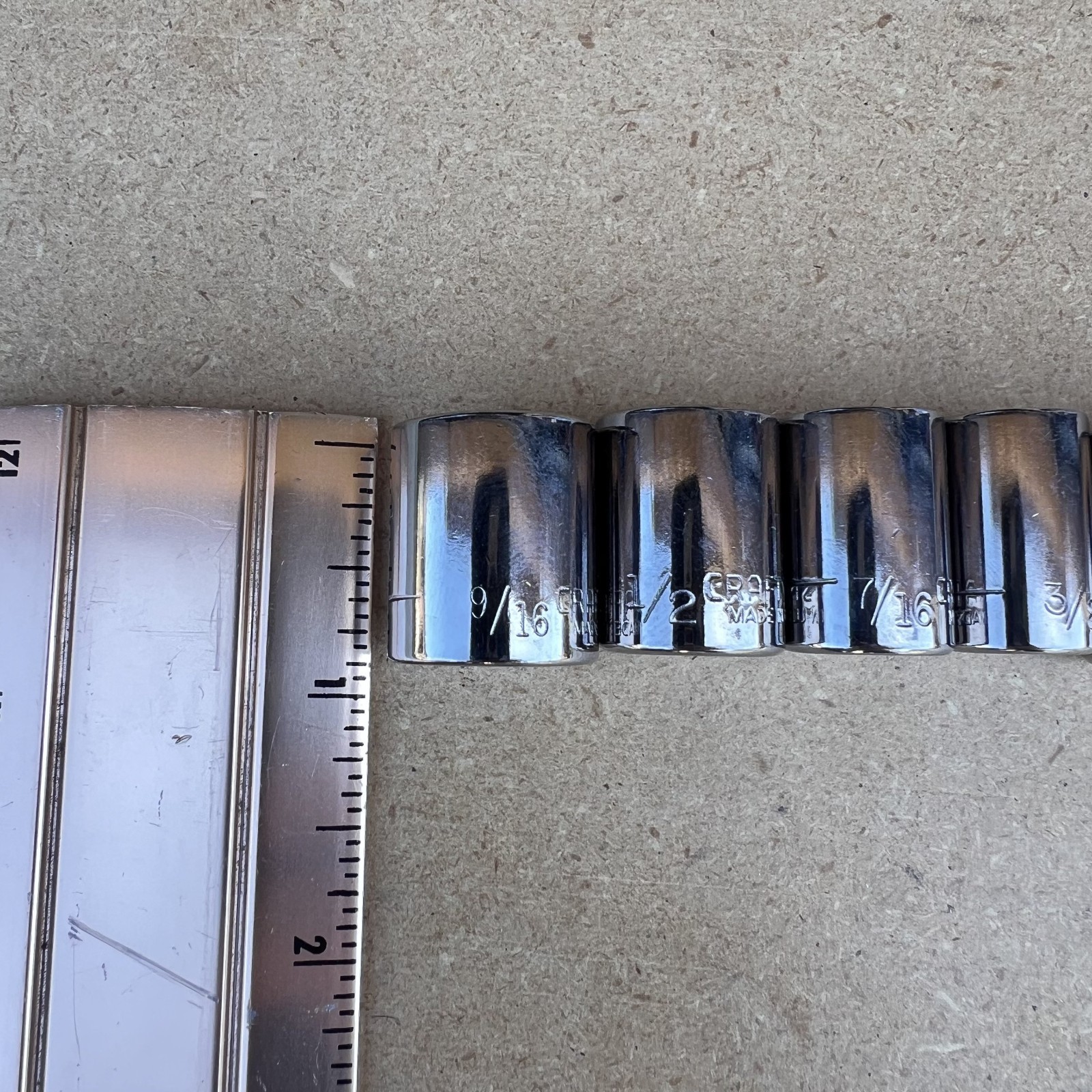 Craftsman 1/4″ Drive SAE Socket Set 5/32″-9/16″ 6 Pt 11 Pcs G2 USA NOS w/ Tray