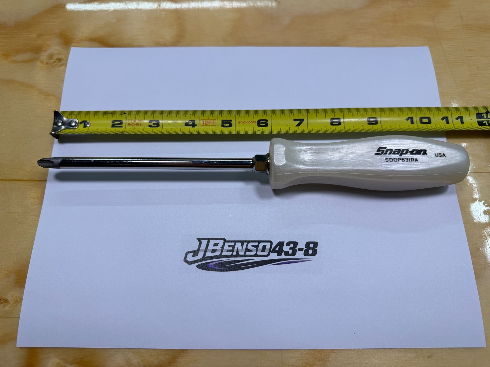 Snap-on Tools NEW PEARL WHITE #3 Phillips Hard Handle Screwdriver SDDP63IRAPW