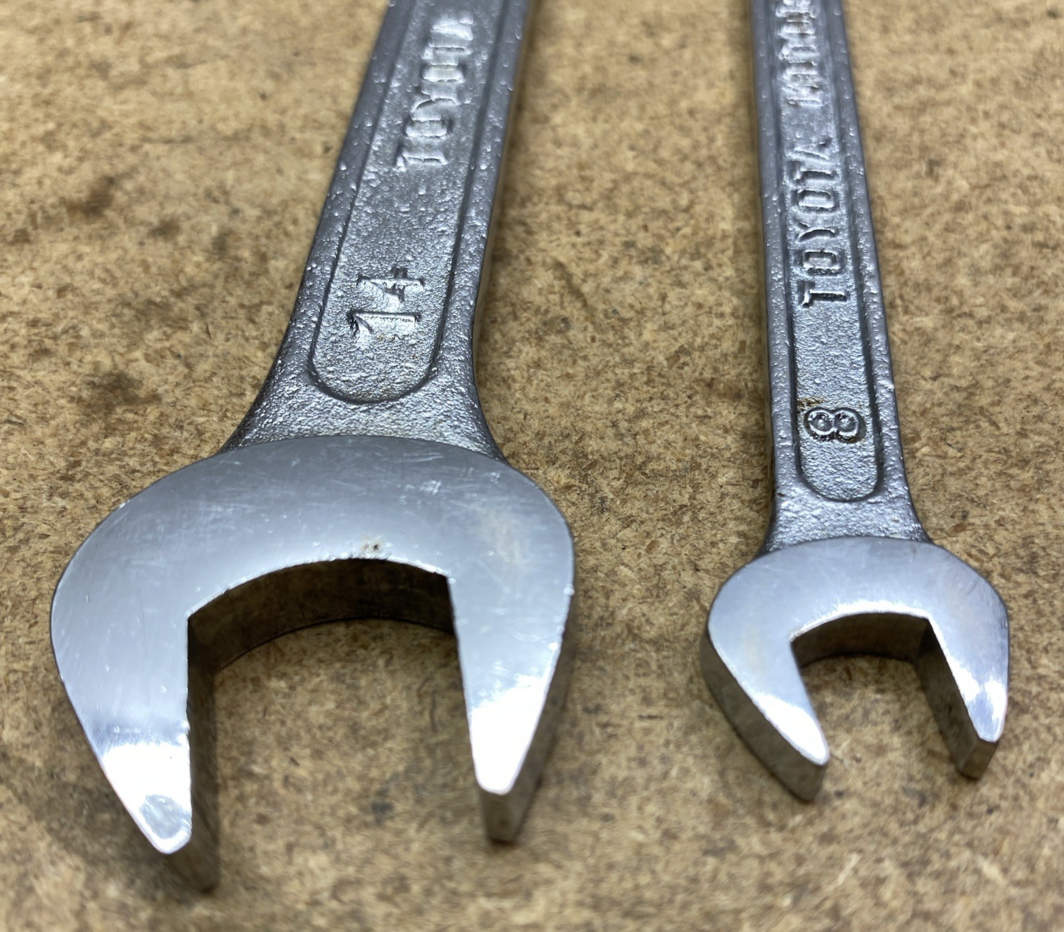 Vintage Toyota Motor Company #60 14mm/17mm and #57 8mm/10mmOpen-Ended Wrenches