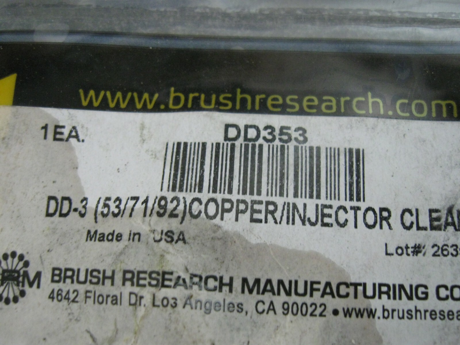 NEW BRM COPPER INJECTOR CLEANER (PN DD353)