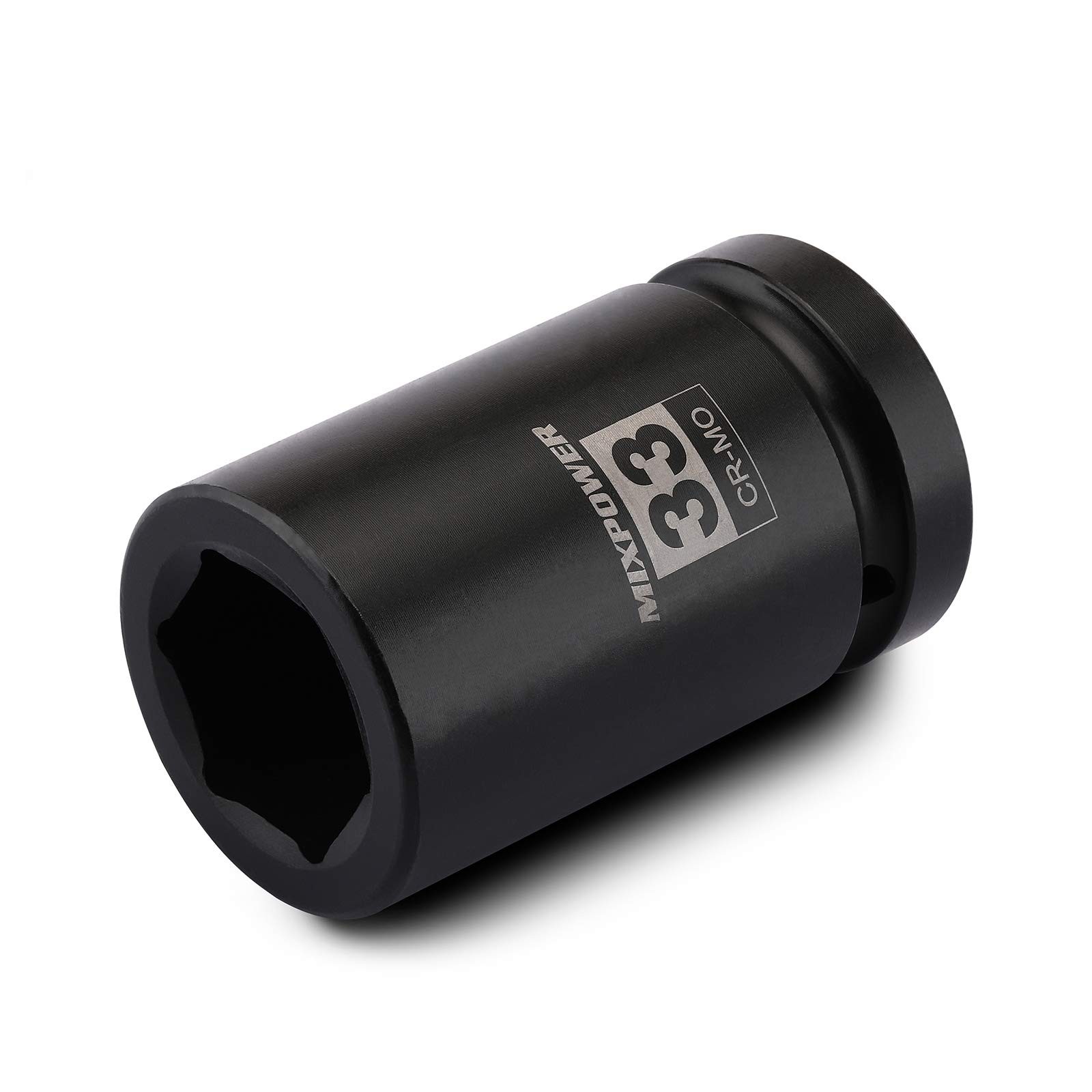 MIXPOWER 1 Inch Drive Deep Impact Socket, CR-MO, 33mm, 6 33mm (1 Piece)
