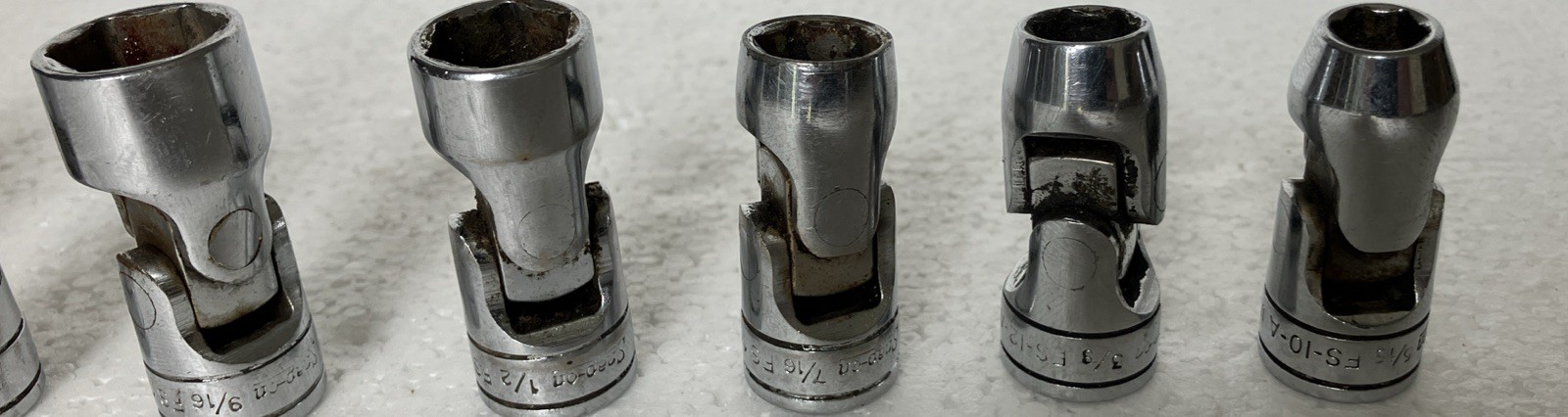 Snap On 3/8 Swivel Socket Set SAE 5/16 To 3/4 9 Sockets Including 5/8 Spark Plug