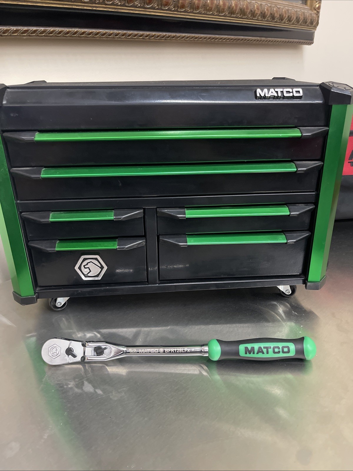 NEW! Matco Tools BFR128LFG 3/8″ DRIVE 12-1/2″ LOCKING FLEX HEAD RATCHET GREEN