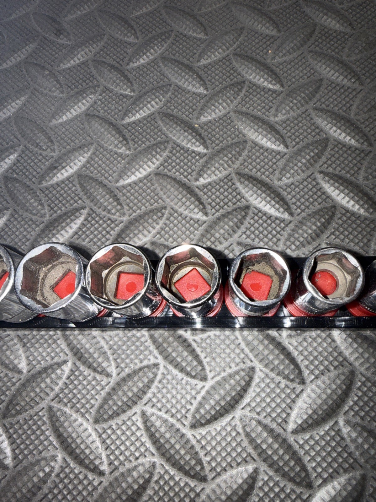Snap On 14pc Shallow Socket Set 7mm-19mm & 21mm FSM 3/8 Dr With ABS Socket Rail