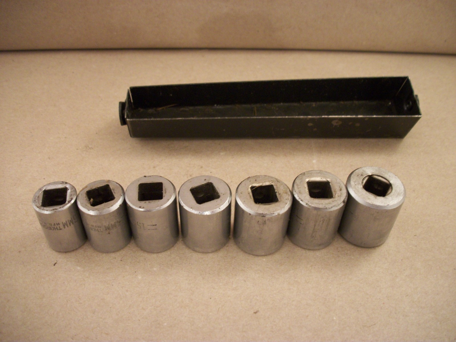 Lot Of 7 Vintage Thorsen 3/8” Drive 6 Point Metric Sockets Made USA