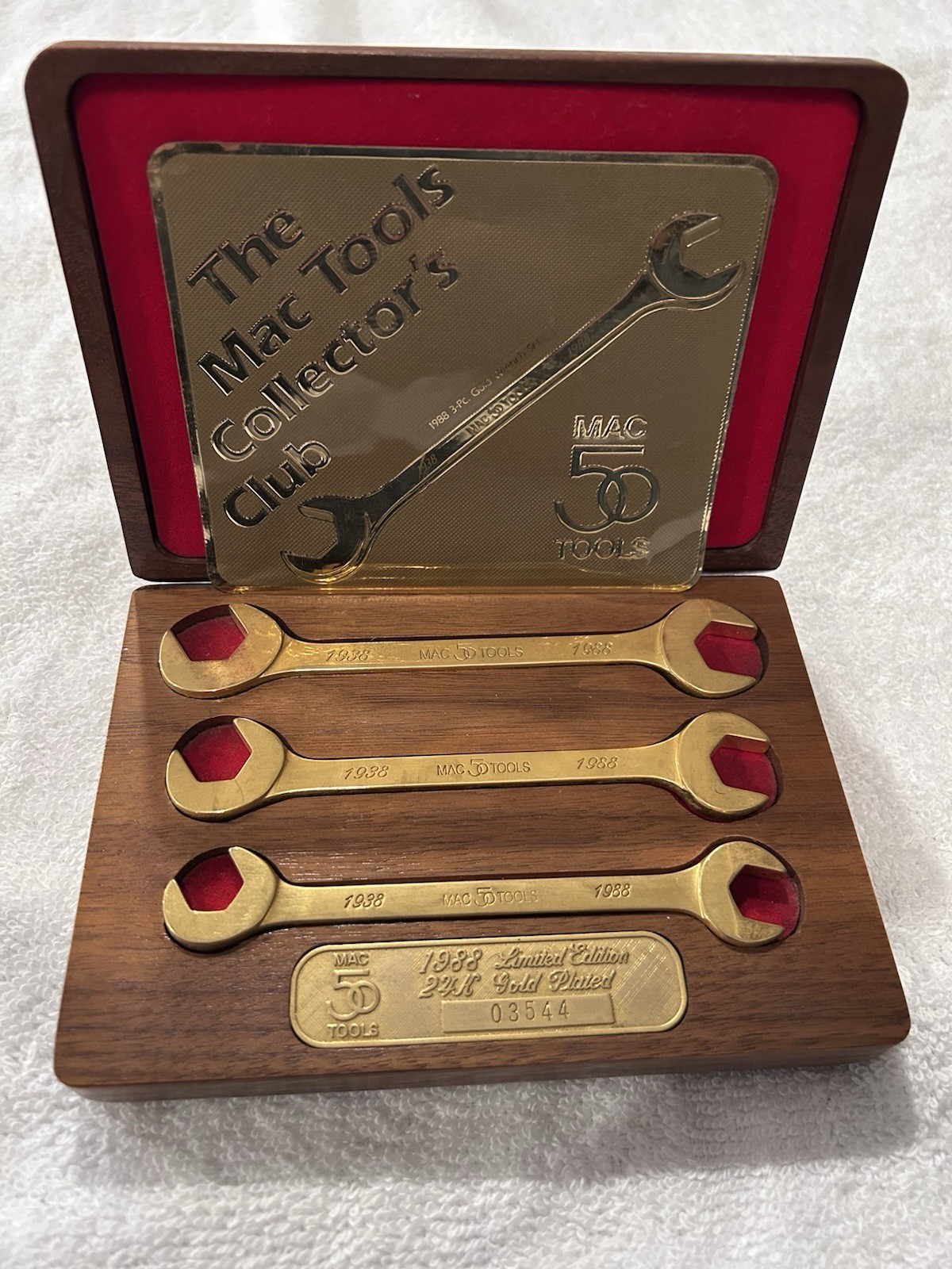 MAC 50 Years 24K Gold Plated Offset 3-Piece Wrench Set 1988 Set #03544