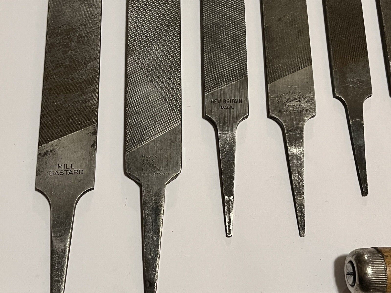 Vintage File set 12 pc Heller Nicholson New Britain Mill Flat Bastard Half Round