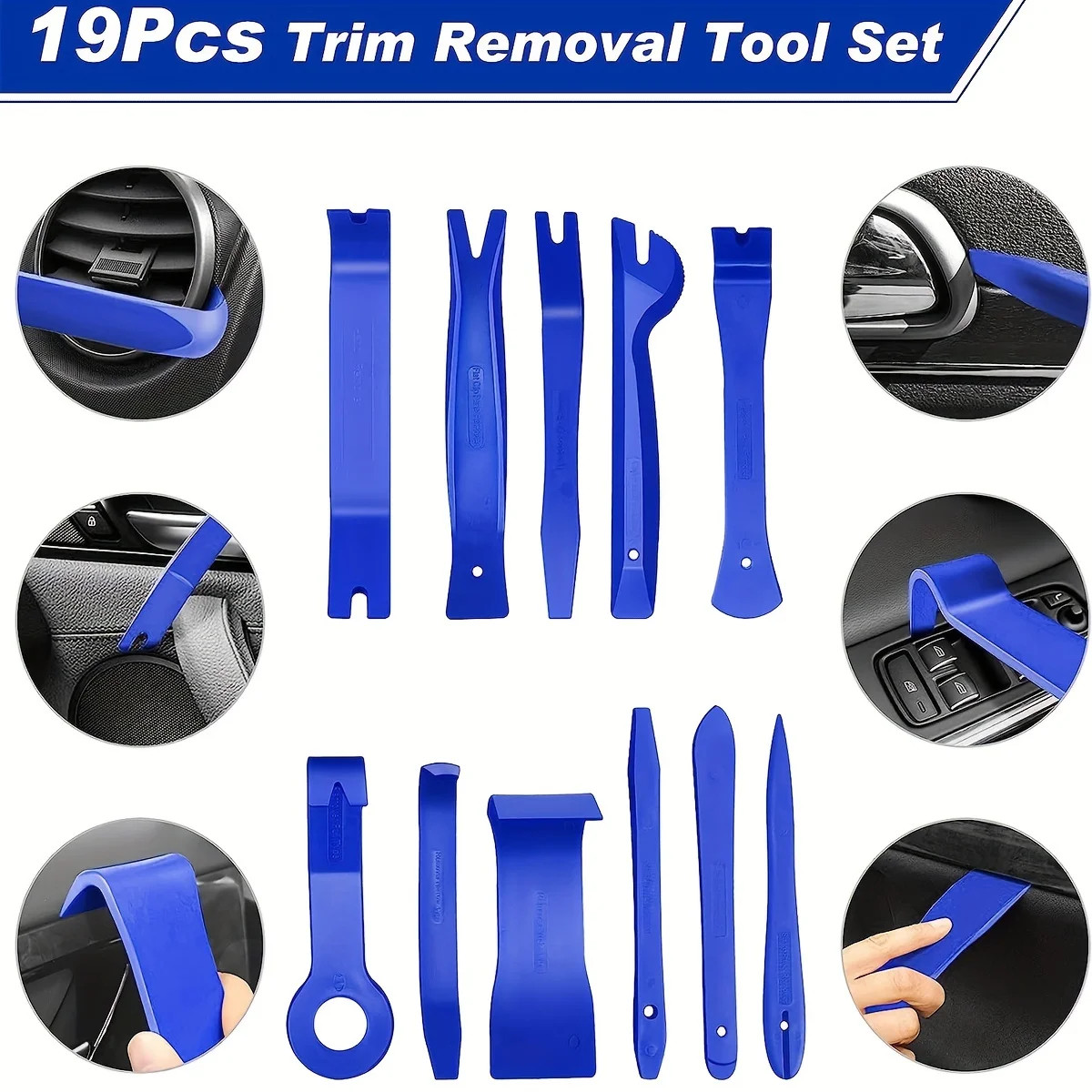 19Pcs Car Trim Removal Tool Set with Clip Pliers & Portable Storage Bag