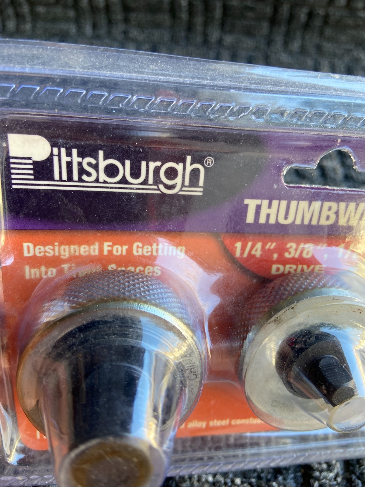 Pittsburgh 94011 -3 PC Thumb Wheel Ratchet Set Reversing Thumb Lever Knurled~NEW