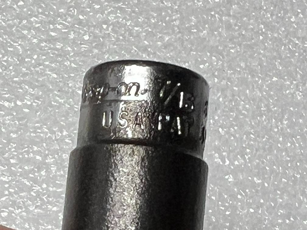 7/16″ SAE SNAP-ON Tools STM14 Flank Drive Deep Socket 1/4″ Drive 6 point USA VTG