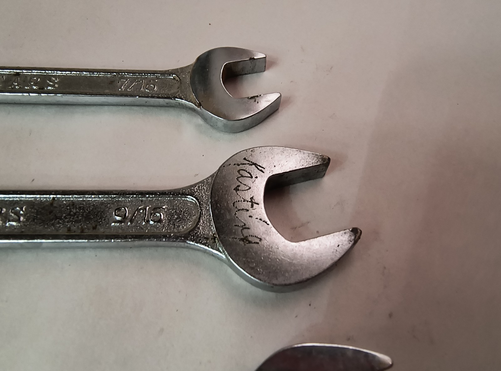 Vtg SEARS 4pc Open End Wrench Set Japan 11/16×3/4, 9/16×5/8, 1/2×9/16, 3/8×7/16