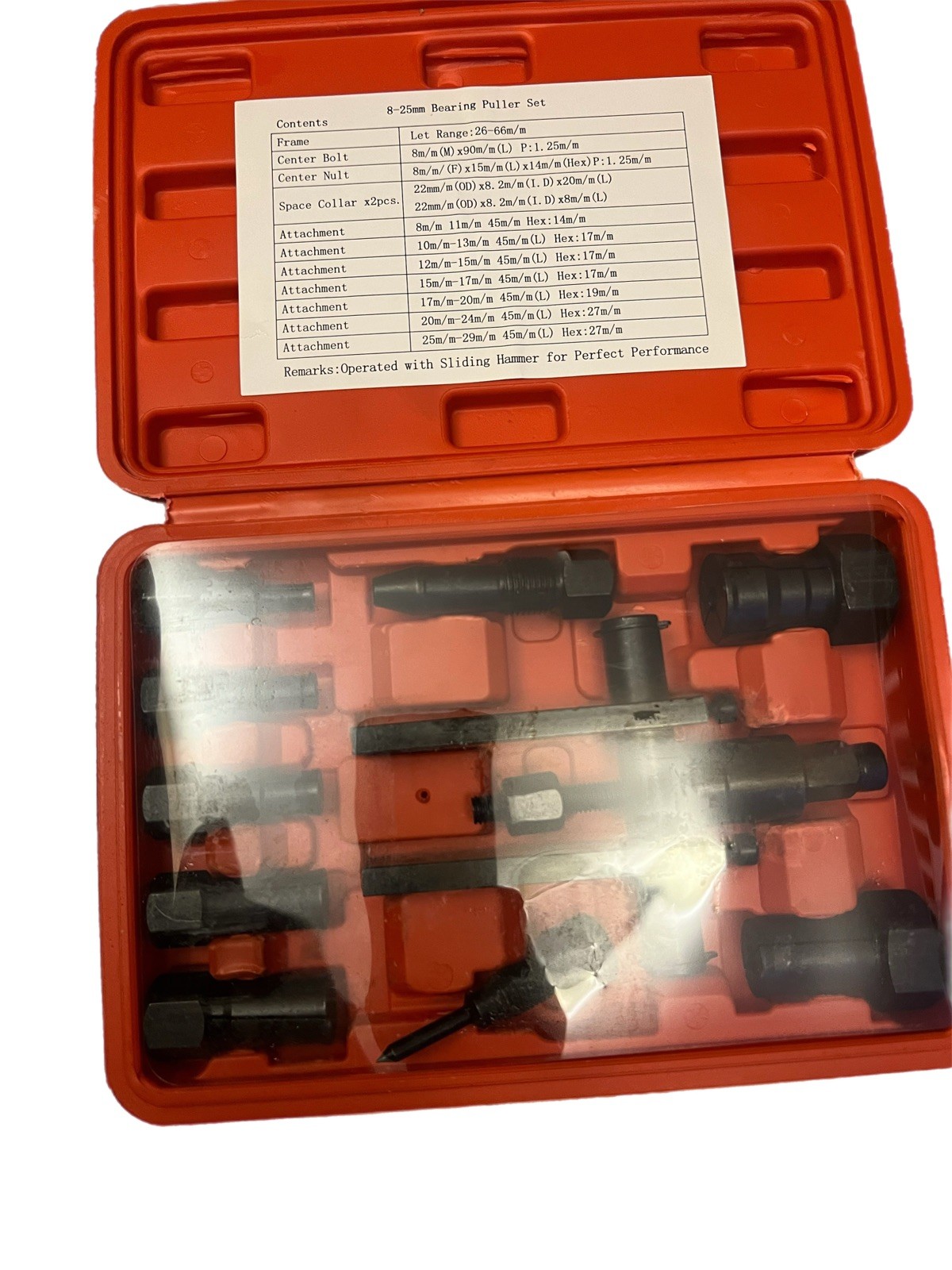 Motorcycle Bearing Puller with Case Sturdy Carbon Steel Heavy Duty Two Jaw