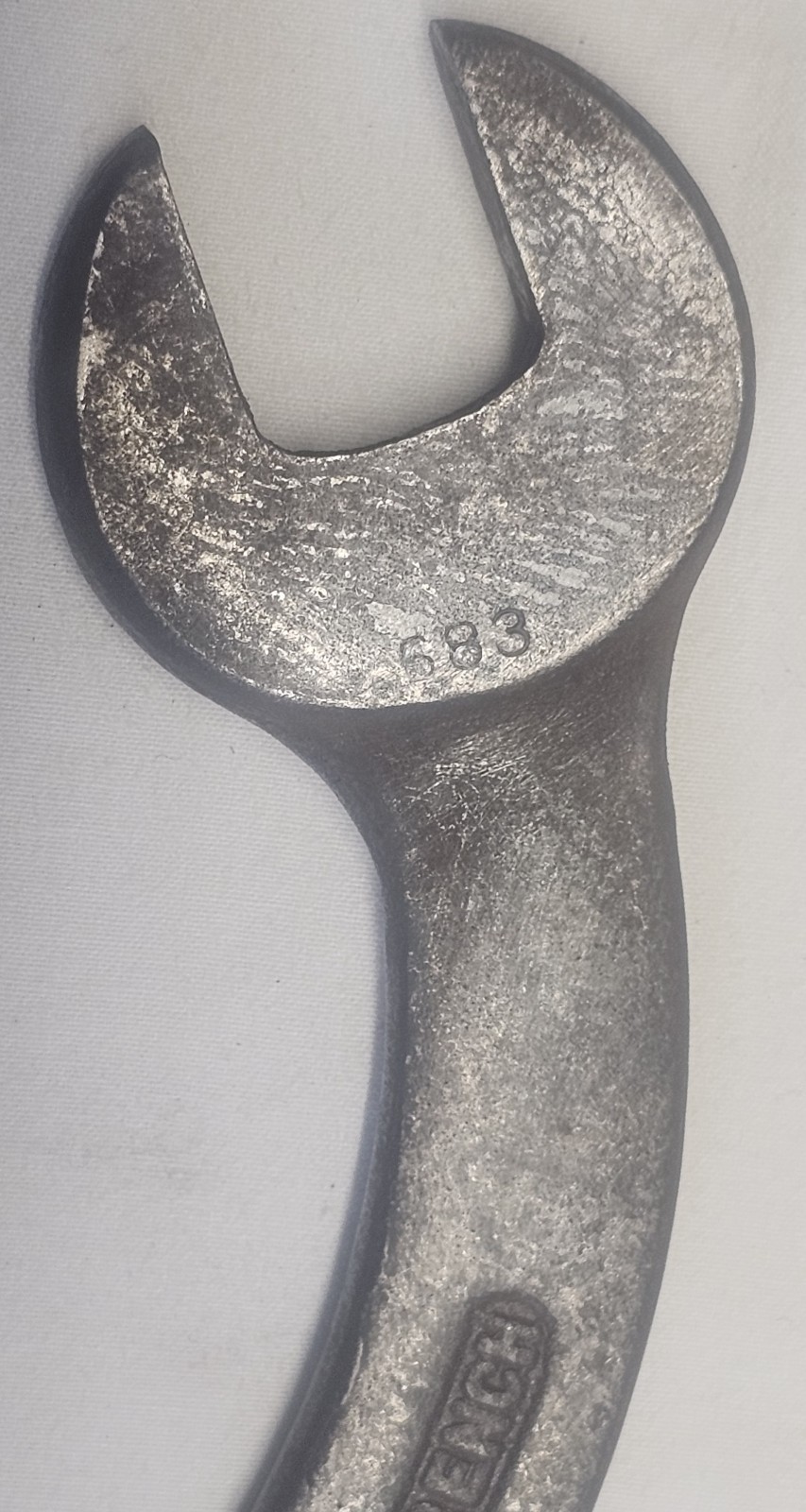 Antique JH Williams & Co #683 Light Service Wrench 10″L Offset Tool 1/2″ & 7/16″