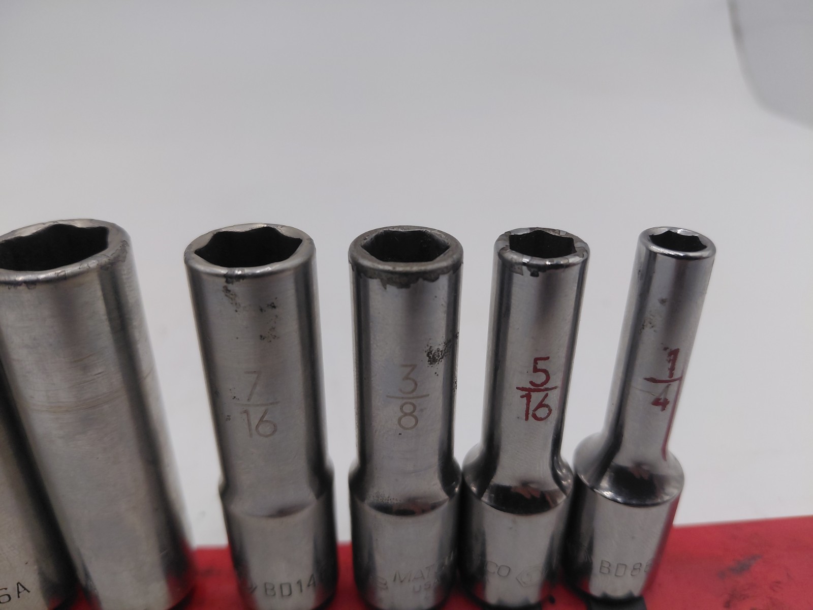 MATCO 13 Piece 3/8″ Drive SAE 6 Point Deep Chrome Socket Set Tools Garage