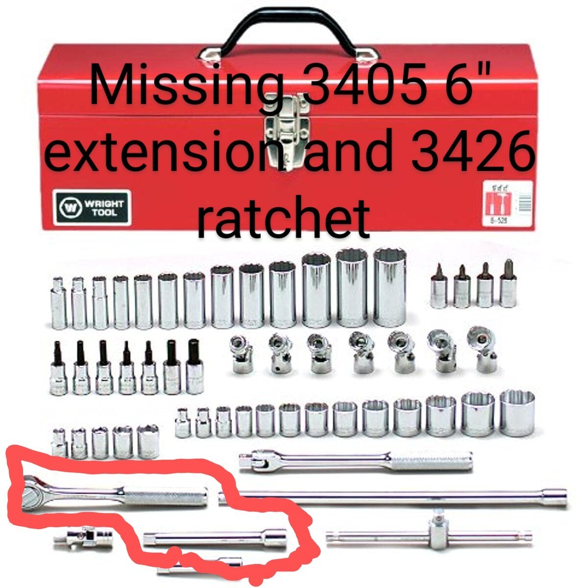 Wright Tool 348 SAE 3/8 Inch Drive Socket Set 6 8 12 Point with Bits Made In USA