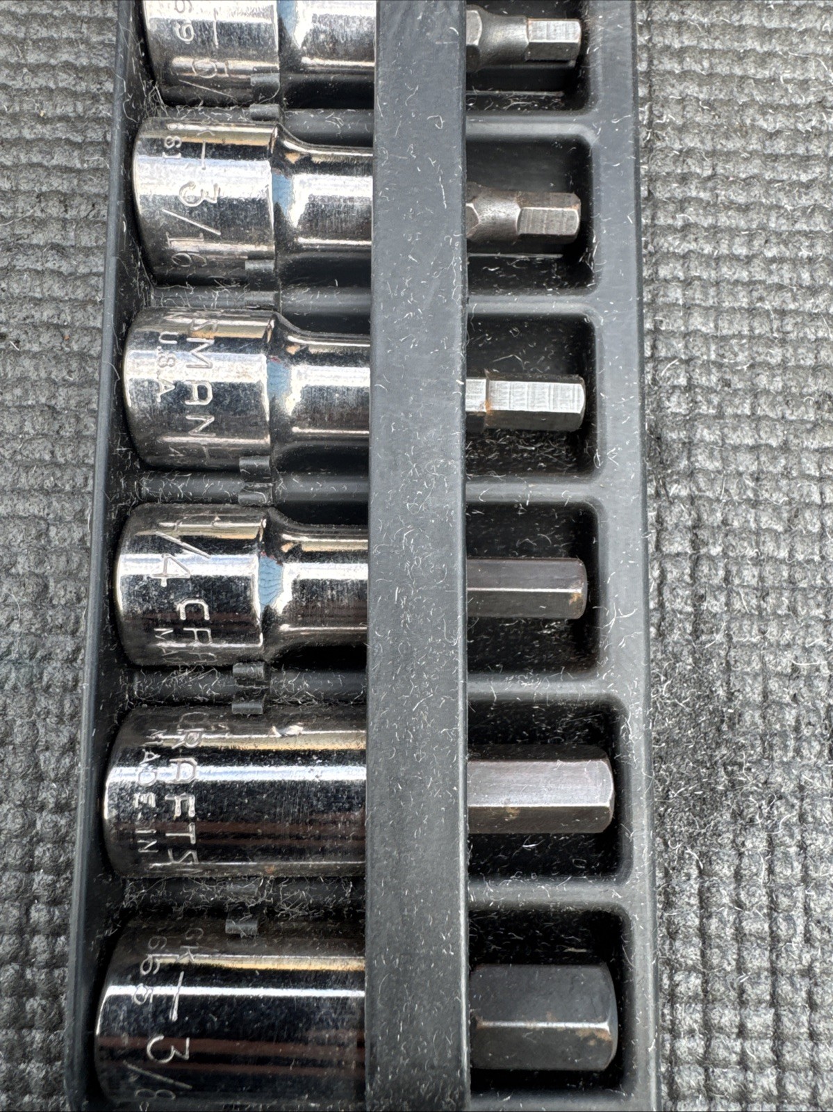 Sears Craftsman USA 6pc Socket Set 3/8 Drive SAE 34447 Hex Bit Tools NOS GK